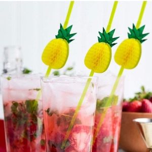 LUOEM 30 Pcs Pineapple Disposable Straws
